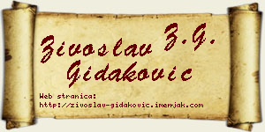 Živoslav Gidaković vizit kartica